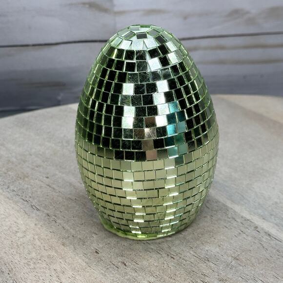 Easter Disco Table Top Eggs Mirror Pastel 3 Egg Set Pink Blue Yellow New Glitter - Picture 8 of 10